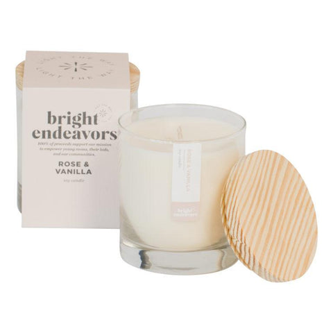 Bright Endeavors Glass Candle | Rose & Vanilla