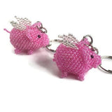 Beaded Keychain | Flying Pig