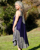 Rayon Curved Hem Dress | Floral Mandala | 3 colors |