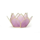 Capiz Mini Tea Light Holder | Gemstone Lotus | Amethyst