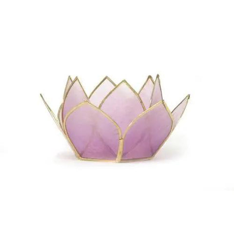 Capiz Mini Tea Light Holder | Gemstone Lotus | Amethyst