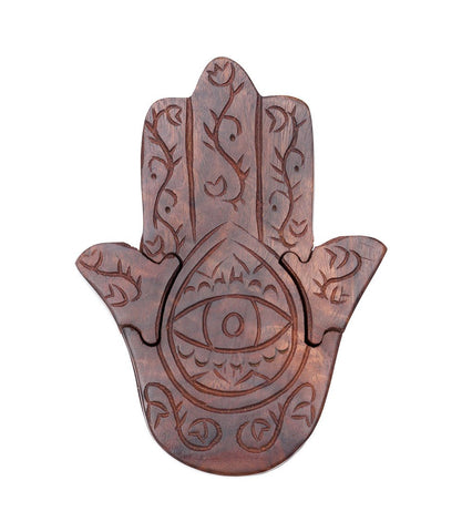 Wooden Puzzle Box | Hamsa