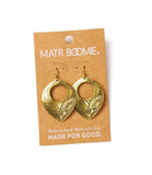 Yashi Embossed Statement Earrings | Gold