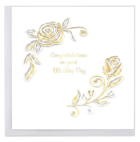 White Rose Quilling Card