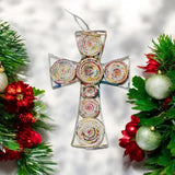 Upcycled Paper Ornament | Cross