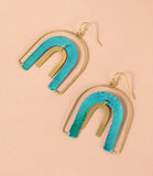 Esha Rainbow Teal Patina Dangle Earrings
