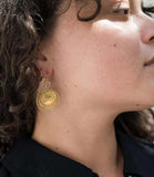 Yashi Embossed Ring Dangle Earrings | Gold