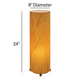 Cocoa Leaf Cylinder Table Lamp | 24 Inch | Orange