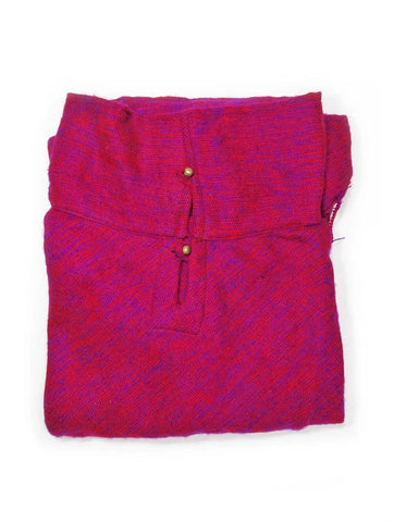 Brushed Woven Poncho | Berry