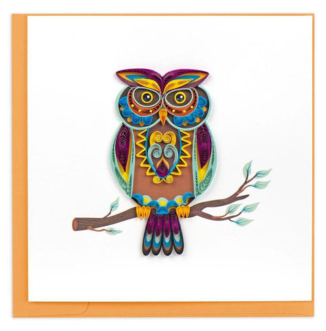 Decorative Owl Quilling Card