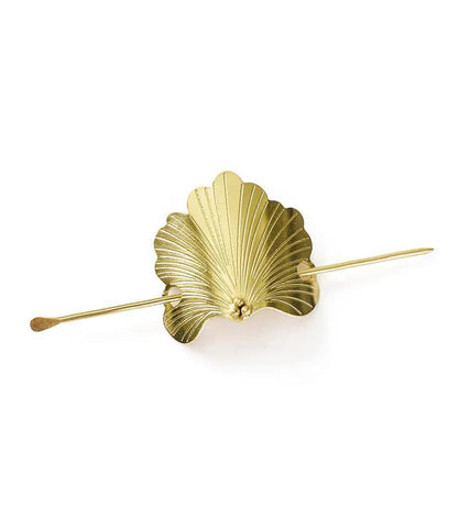 Sayuri Gingko Leaf Hair Pin w/Stick | Gold