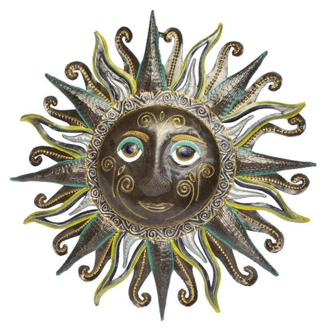 Haitian Metal Art | Painted Polar Sun Face