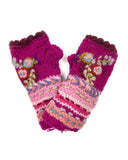 Flower Embroidered Fingerless Gloves | 5 Colors