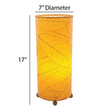 Cocoa Leaf Cylinder Table Lamp | 17 Inch | Orange