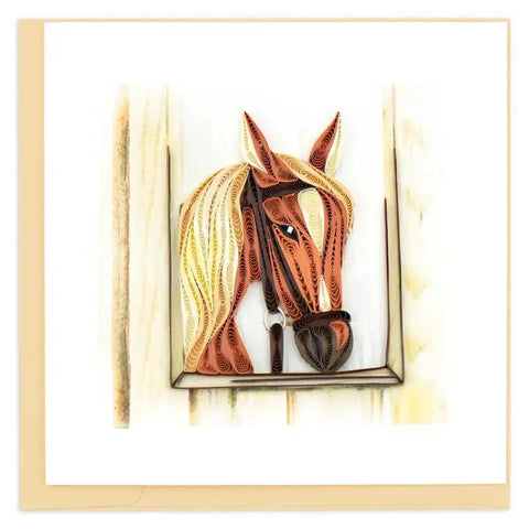 Horse in Stable Quilling Card