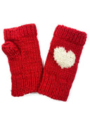 Wool Heart Fingerless Gloves | 5 Colors