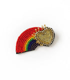Beaded Brooch Pin | Rainbow