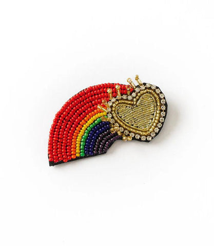 Beaded Brooch Pin | Rainbow