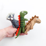Felted Wool Finger Puppet | Dinosaur
