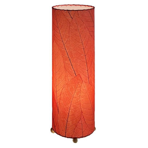 Cocoa Leaf Cylinder Table Lamp | 24 Inch | Red