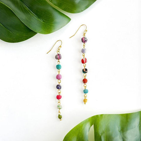 Kantha Milieu Linear Earrings