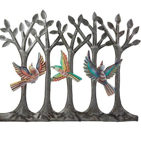 Haitian Metal Art | Painted Bird Forest