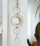 Engraved Brass Suncatcher |  Surya Crescent Moon