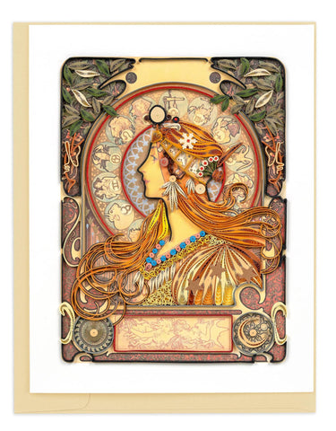 Artist Series Quilling Card | Zodiac, Mucha