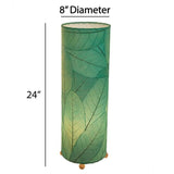 Cocoa Leaf Cylinder Table Lamp | 24 Inch | Sea Blue