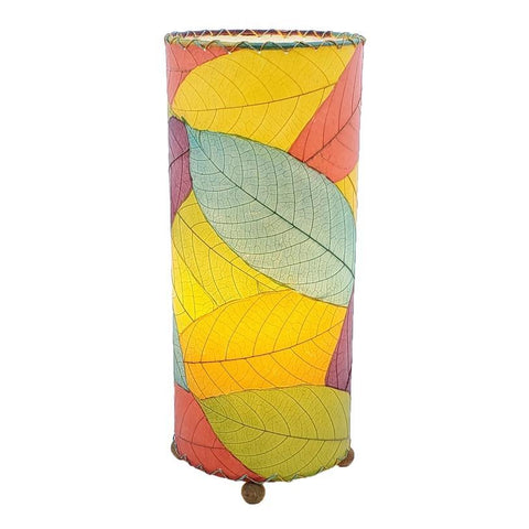 Cocoa Leaf Cylinder Table Lamp | 17 Inch | Multi