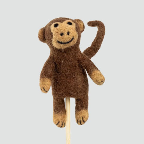 Felted Wool Finger Puppet  Monkey – River Fair Trade