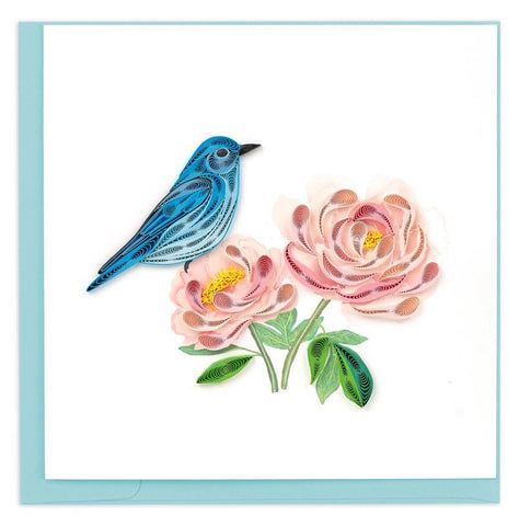 Bluebird & Peonies Quilling Card