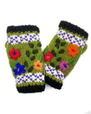 Wildflower Wool Fingerless Gloves | 4 Colors