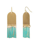 Esha Arch Teal Patina Dangle Earrings