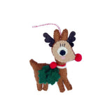 O4O | Wool Ornament | Holly Reindeer