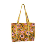 Quilted Cotton Bag | Yellow Floral