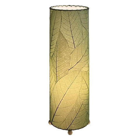 Cocoa Leaf Cylinder Table Lamp | 24 Inch | Green