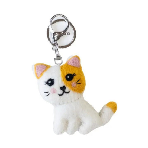 Felted Wool Keychain Charm | Cat