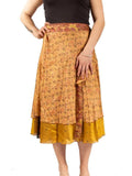 Upcycled Sari Wrap Skirt | 3/4 Length