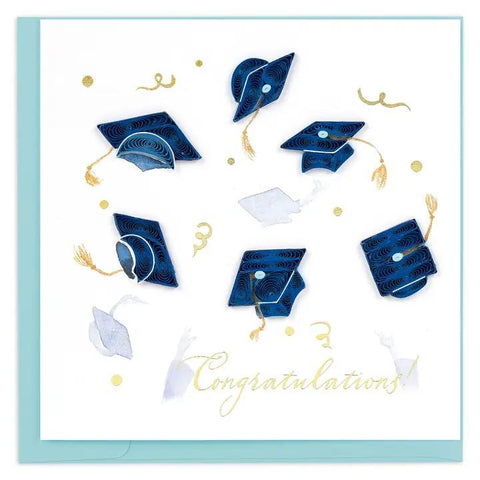 Congrats Grad Caps Quilling Card