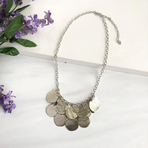 Cascading Disc Necklace | Silver