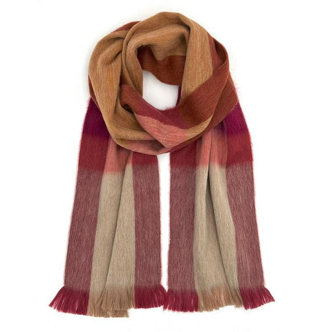 Alpaca Plaid Scarf | Sea Coral