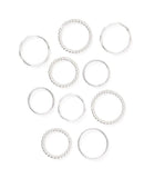 Dhera Silver Tone Stacking Ring | Textured Band | Assorted