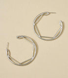 Bahavani Silver Geometric Hoops
