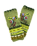 Flower Embroidered Fingerless Gloves | 5 Colors