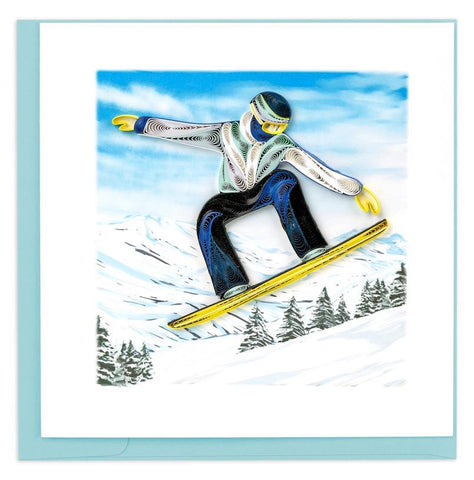Backcountry Snowboarder Quilling Card