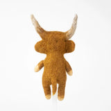 Felted Wool Finger Puppet | Highland Cow