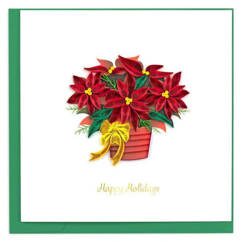 Potted Poinsettia Quilling Card