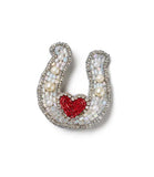 Beaded Brooch Pin | Horseshoe