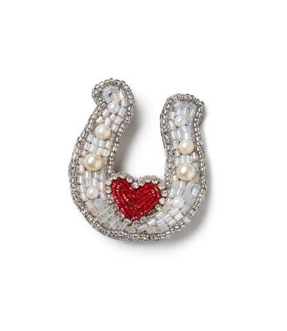 Beaded Brooch Pin | Horseshoe